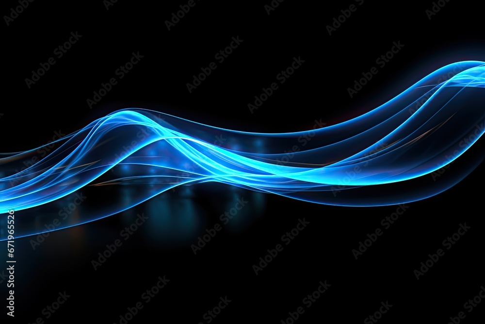 Blue Blaze: Hypnotic Moving Blue Light Stripes on Black Background Blue Blaze: Hypnotic Moving Blue Light Stripes on Black Background