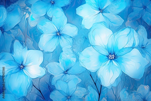 Blue Blossom  Abstract Blue Effects - Captivating Digital Image