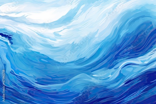 Blue Tones Abstract Wave Background: Harmonious Blue Harmony