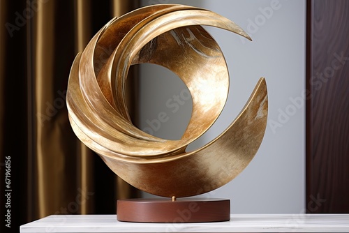 Bronze Breeze, Gold Wave Abstract: Captivating Brown Base Artwork