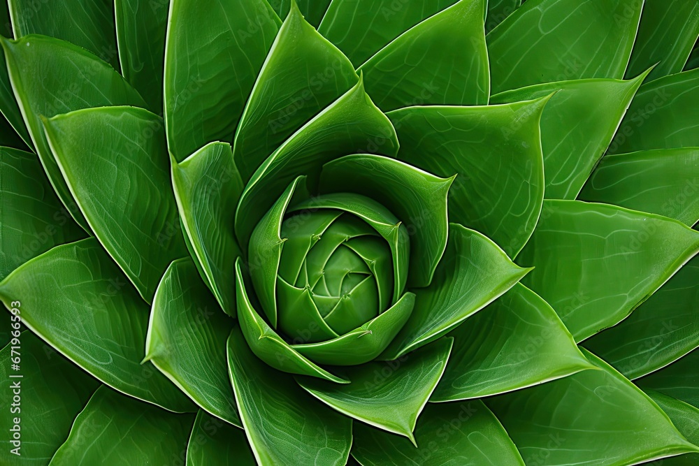 Fototapeta premium Cactus Canvas: Dark Green Mood, Agave Attenuata Texture - Unique Digital Image