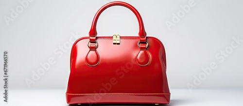 A white isolated background showcases a stylish purse or handbag for fashion purposes