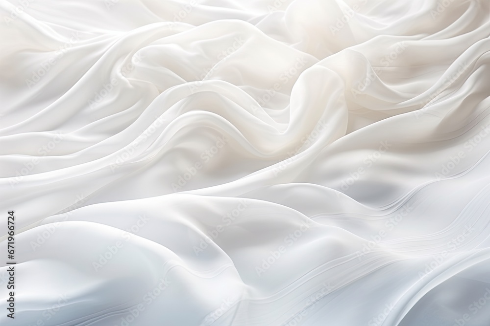 Calm White Seascape: Soft Waves on Cloth - Abstract Background