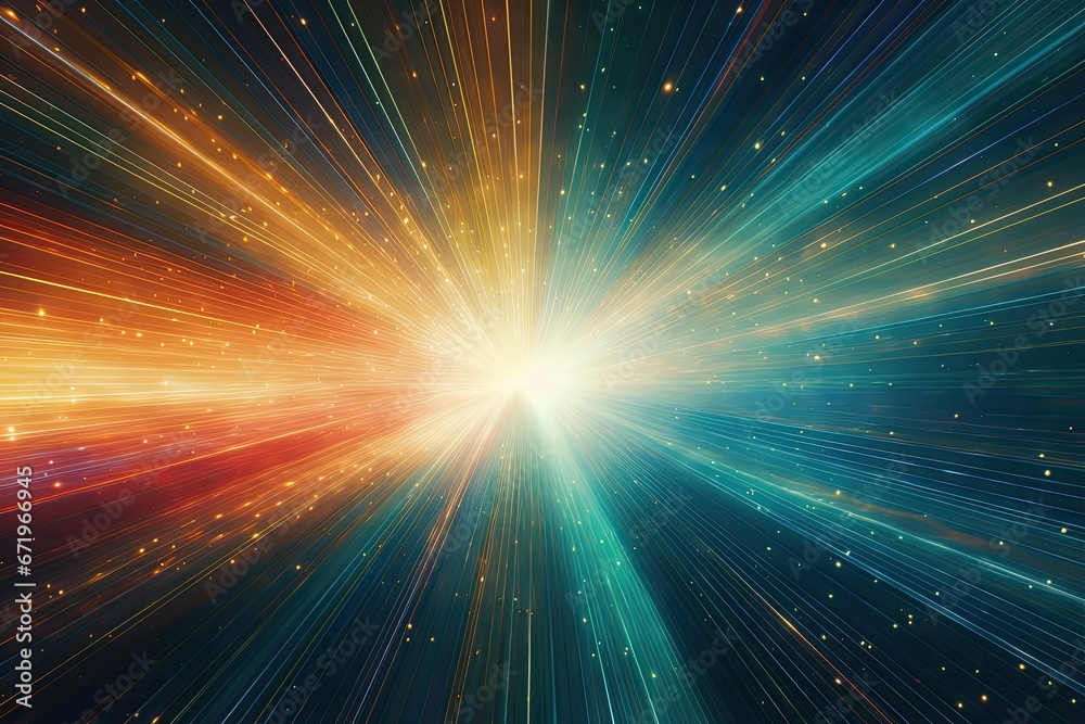 Celestial Waves: Colorful Rays of Digitally Generated Stripes
