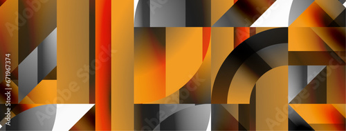 Amalgamation of geometric forms on minimalist abstract canvas, providing versatility and visual allure for digital designs, presentations, website banners, social media posts