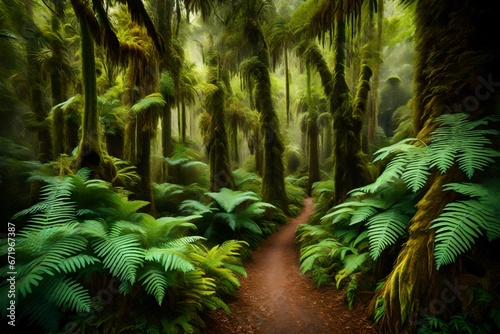 Forest with tree ferns