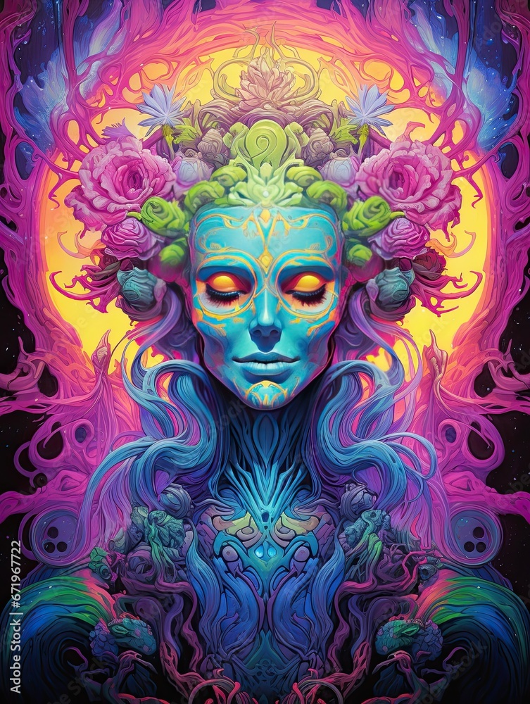 Chill Vibes: Vibrant Colors in Cool Psychedelic Art