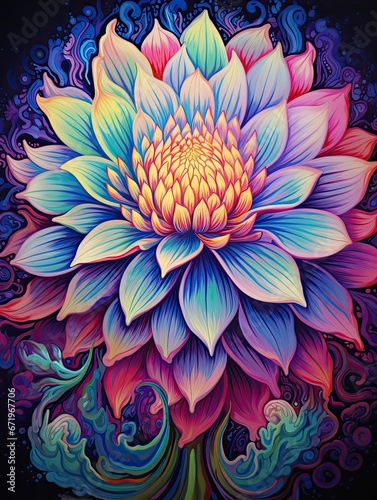 Psychedelic Spectrum: Blooming Colors of Cool Flower Art