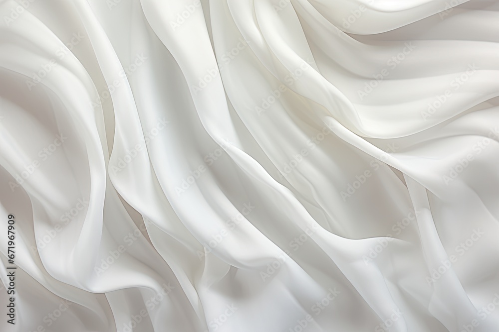 Obraz premium Cotton Cascade: Abstract Soft Waves on White Cloth