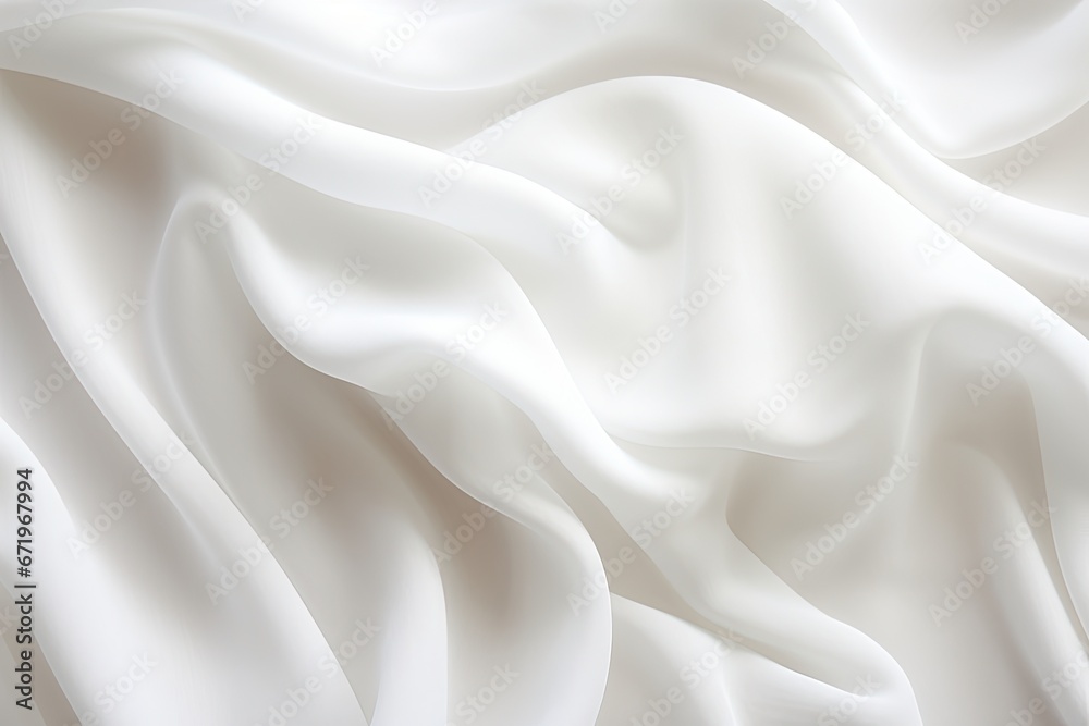 Obraz premium Cotton Curves: Soft Waves on White Fabric Background