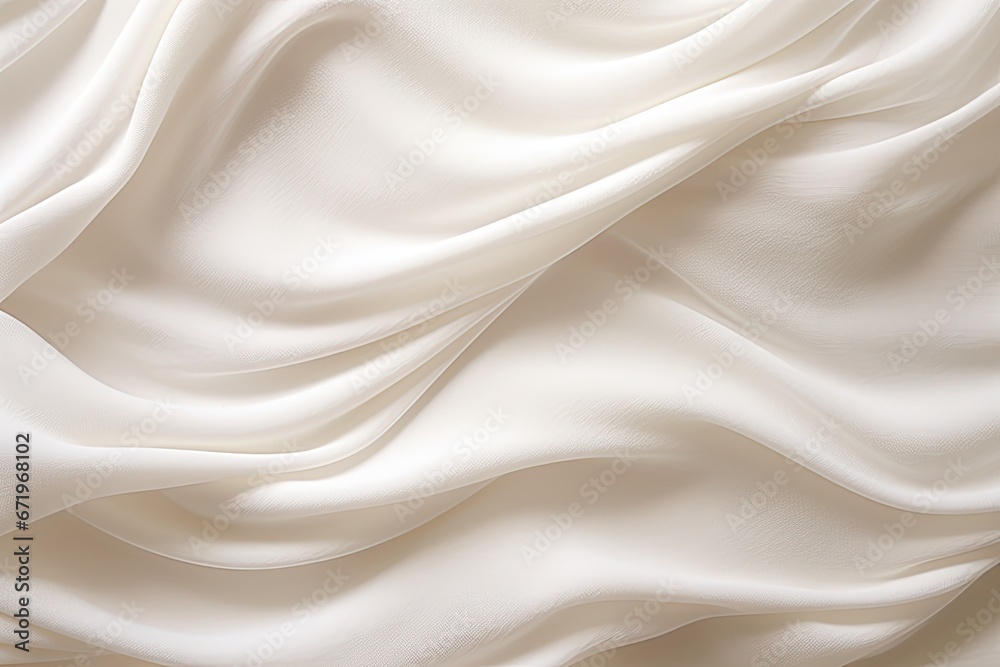 Fototapeta premium Cotton Waves: Soft Flow in a White Fabric Texture
