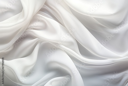 Crystal Breeze: Abstract White Cloth Background with Soft Waves
