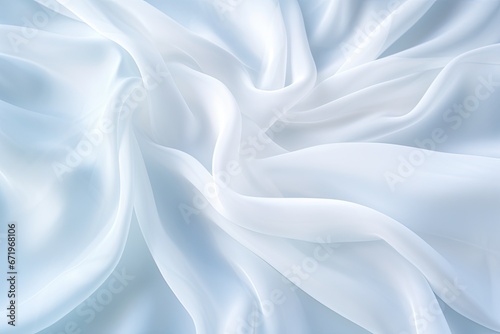 Crystal Breeze: White Cloth Abstract Background with Soft Wave Influences