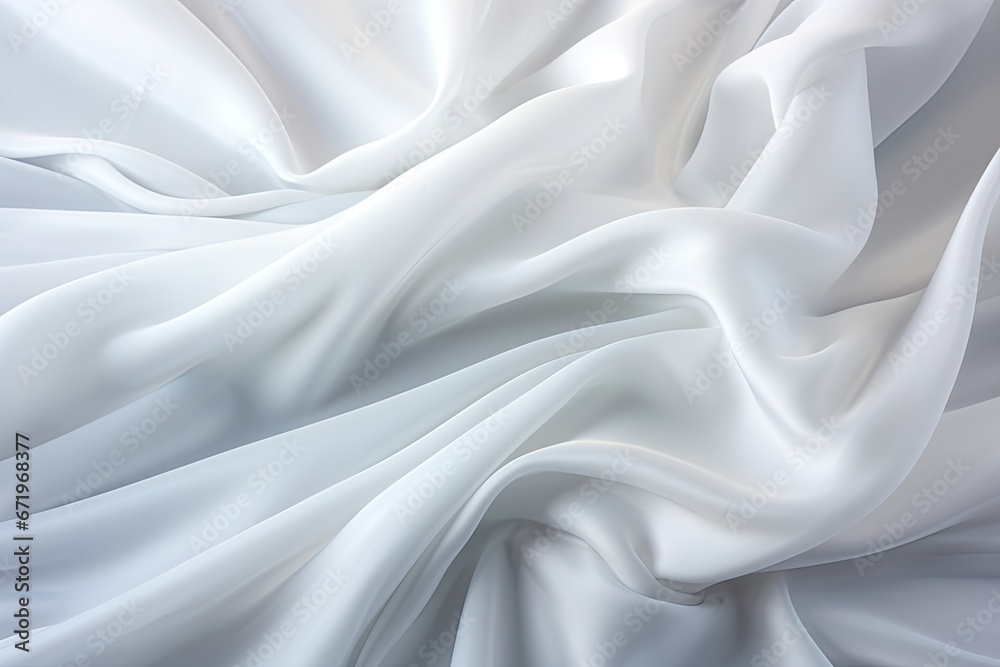 Crystal Currents: Abstract White Satin Silky Cloth Background with Soft Waves