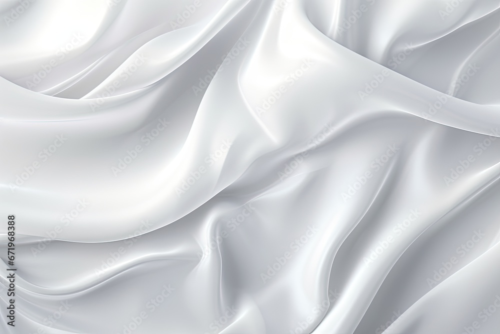 Obraz premium Crystal Drape: Abstract Soft Waves on White Cloth Background