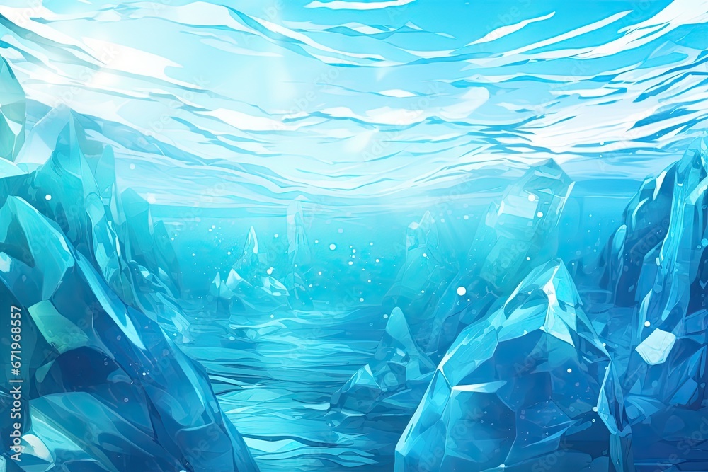 Crystal Ocean: Hi-Resolution Waves - Aqua Abstract Background
