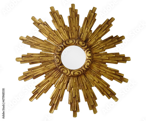 Image of Classic Vintage Sunburst Circle Mirror