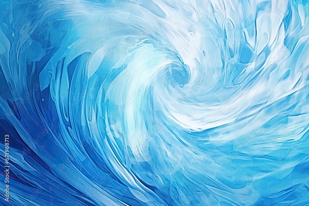 Crystal Vortex - Aqua Tones: Abstract Blue Wave Background