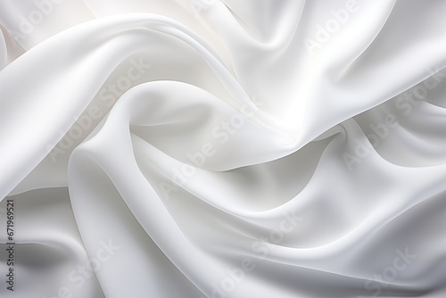 Soft Waves on White Cloth Background: Stunning Fabric Folds © Michael