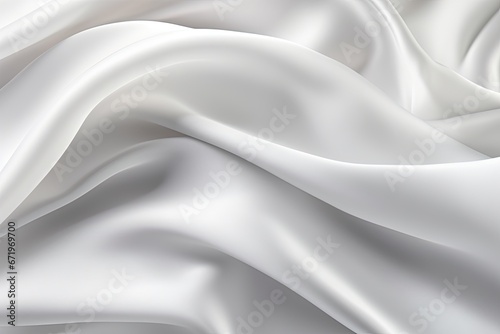 Flowing Silk Satin Texture: White Gray Soft Blur Fabric