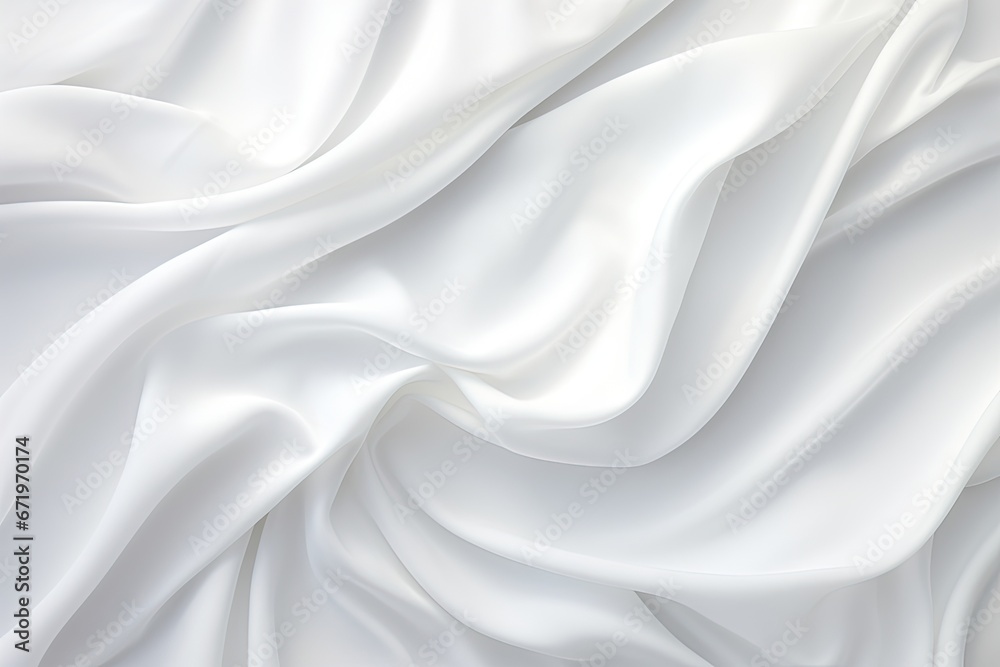 Gentle Waves: Abstract White Cloth Background