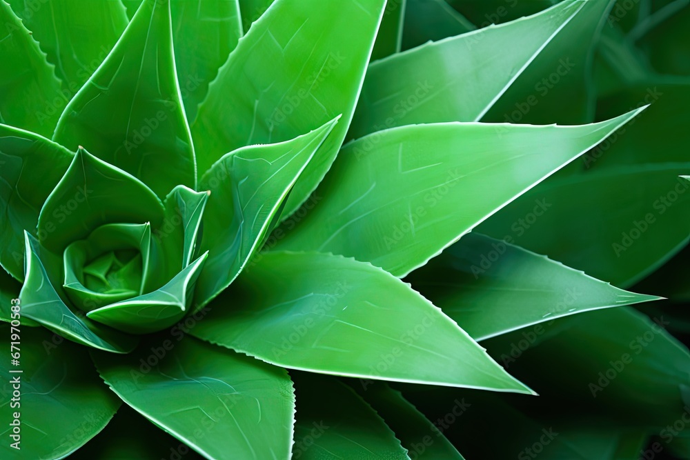 Obraz premium Green Gradient Agave Attenuata Cactus Plant Texture: A Vibrant Organic Prism