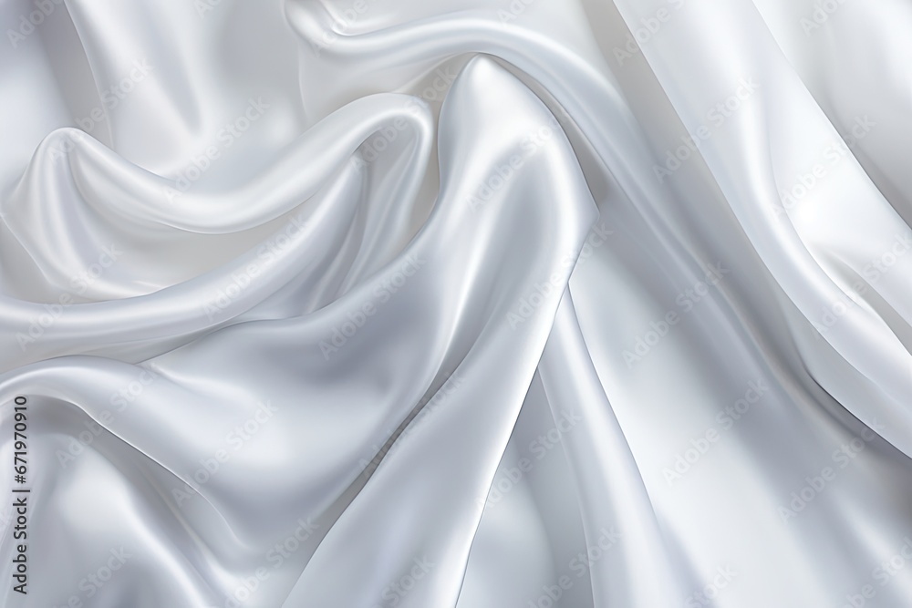 Obraz premium Icy Sheen: Luxurious White Gray Satin Texture - Calming Background
