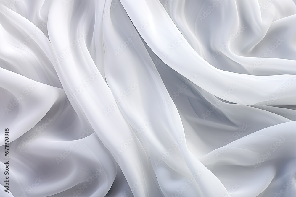 Obraz premium Icy Veil: Soft Blur Pattern on White Gray Satin Silk Background