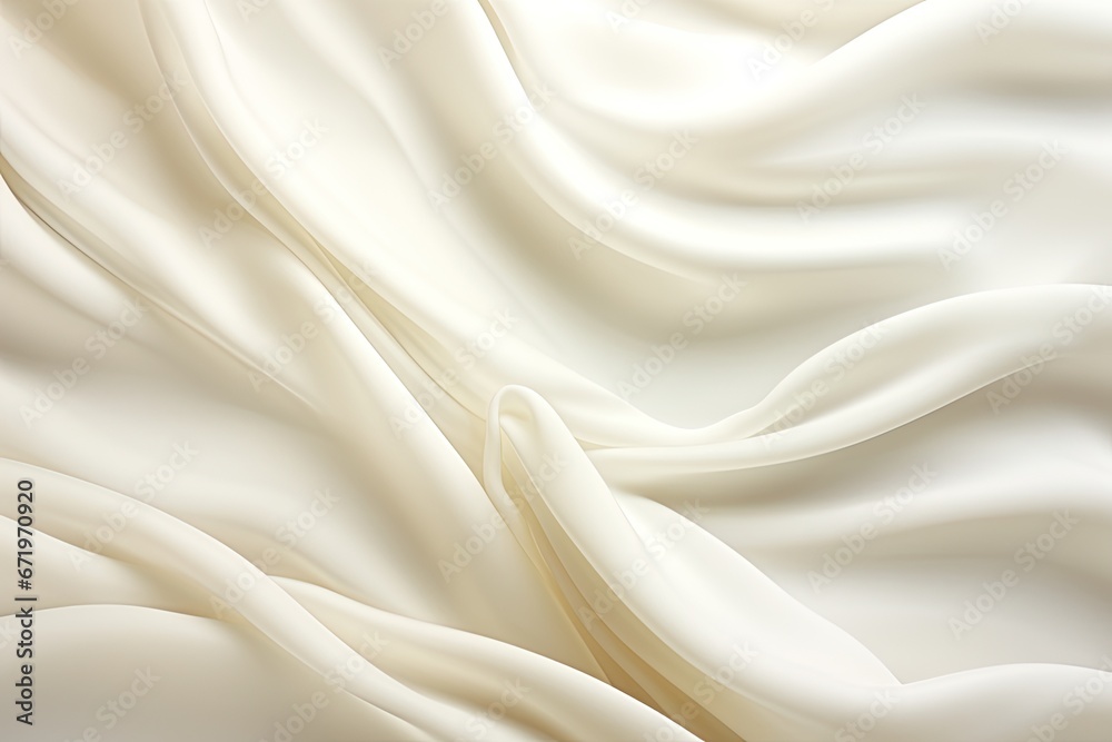 Obraz premium Ivory Impression: Subtle Waves on White Cloth Background I Digital Image 