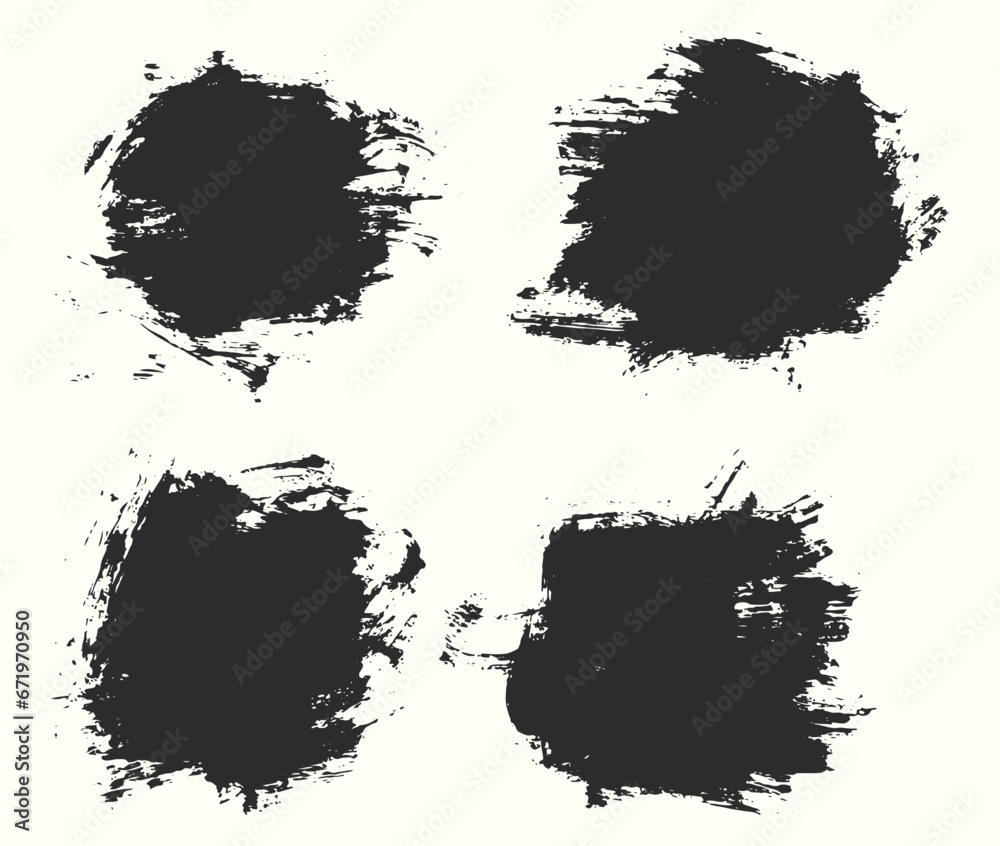 Bundle of paint black brush stroke