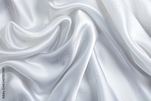 Icy Sheen: Luxurious White Gray Satin Texture - Calming Background