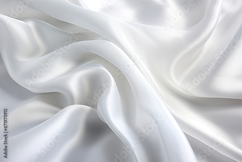 Icy Sheen: Smooth Texture White Fabric for Sleek Background Photographic Image