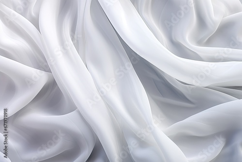 Icy Veil: Soft Blur Pattern on White Gray Satin Silk Background