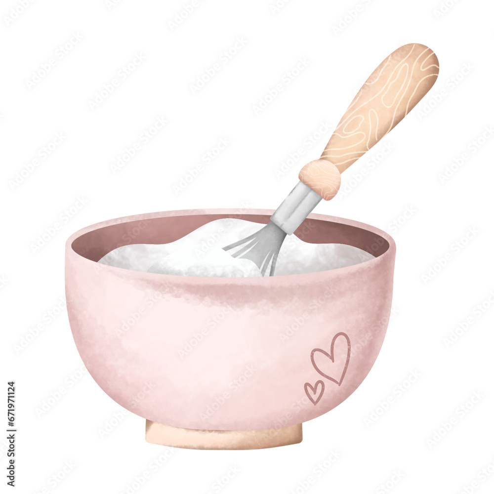 Watercolor Flour on the Bowl Watercolor Flour on the Bowl
