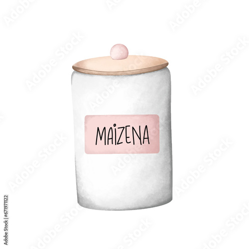 Watercolor Maizena Jar