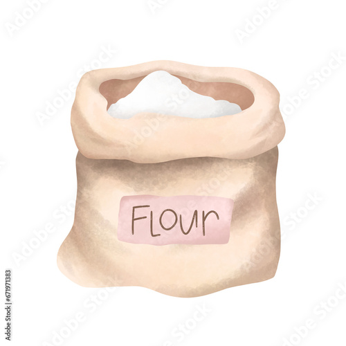 Watercolor Bag of Flour