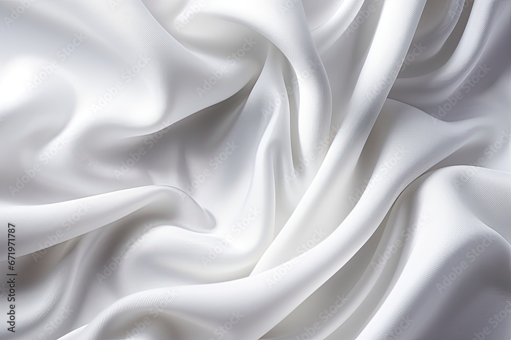 Obraz premium Lunar Waves: Abstract Background with Smooth White Fabric Texture Surface