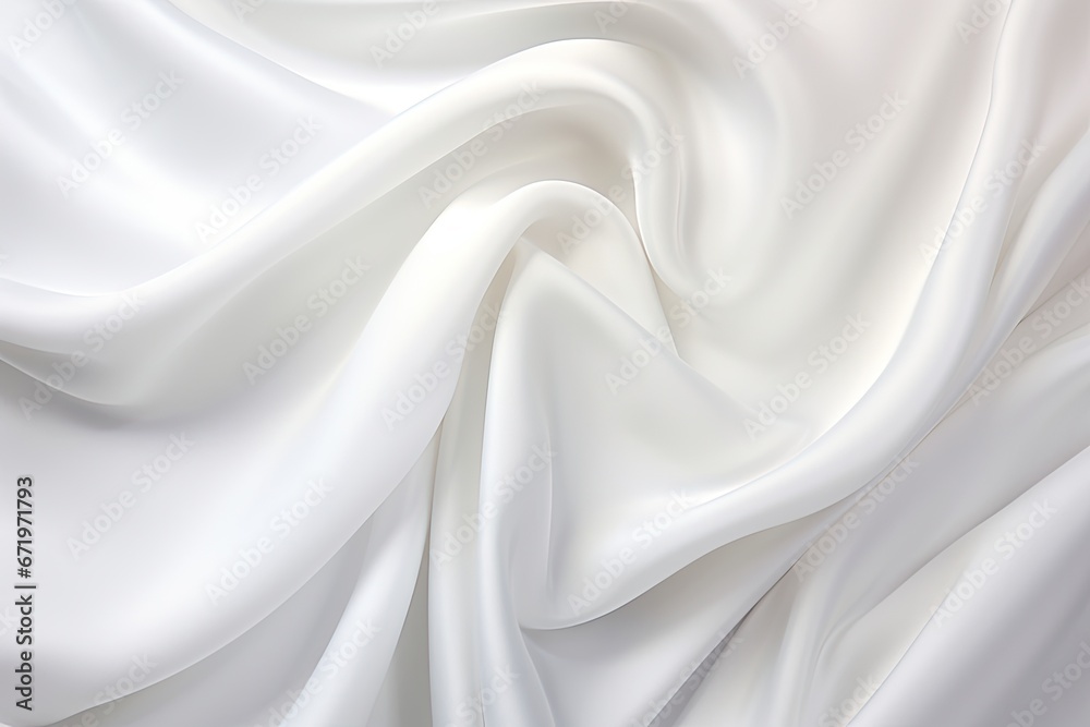 Obraz premium Lunar Whisper: Abstract White Satin Silky Cloth Background Image