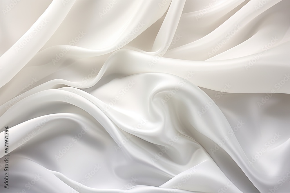 Obraz premium Lunar Whisper: Abstract White Satin Silky Cloth - Dreamy Background