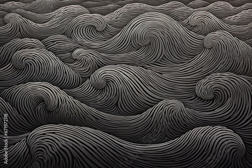 Midnight Tide: Captivating Black Beach Sand Wave Pattern