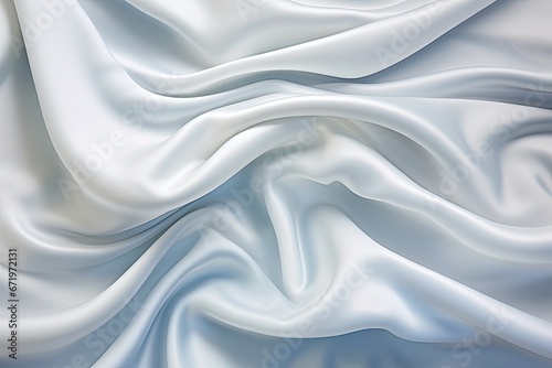 Moonlit Silk: White Satin Cloth with Wavy Folds - A Serene Illumination