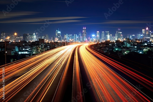 Night Navigator: Blurred Motion Highway