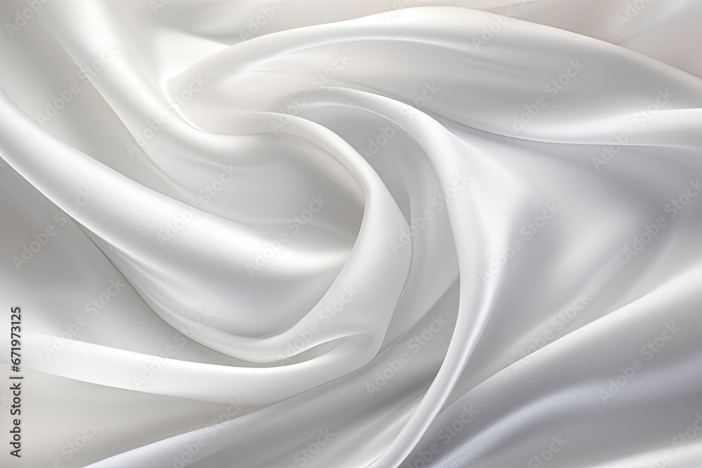 Panoramic Purity: White Silver Silk Satin with Soft Blur Patterns Panoramic Purity: White Silver Silk Satin with Soft Blur Patterns