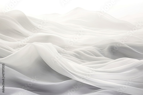 Panoramic Satin Landscape: White Gray Silk Fabric with Natural Soft Blur