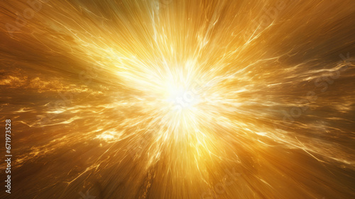 Abstract golden background. fractal explosion star with gloss and lines. illustration beautiful.