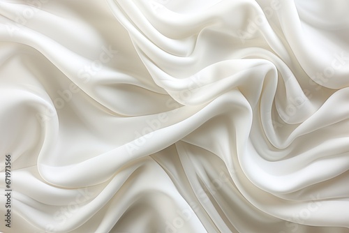 Pearl Waves: Abstract White Fabric Waves on Background