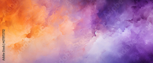 Purple orange yellow beige white abstract watercolor. Art background © Basit