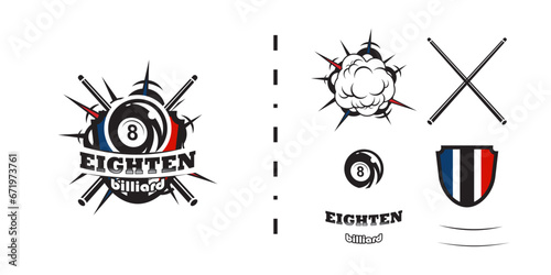 illustration vector graphic of logo billiard template concept bomb, easy editable object, suitable of billiard shop etc
