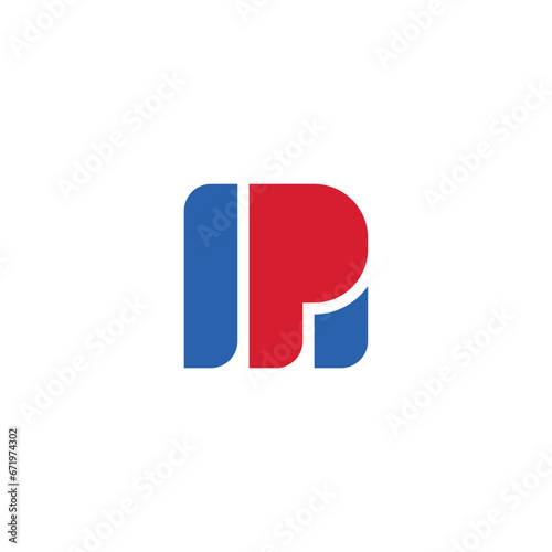 Free Download Initial logo MP blue and red modern - GFXLoad