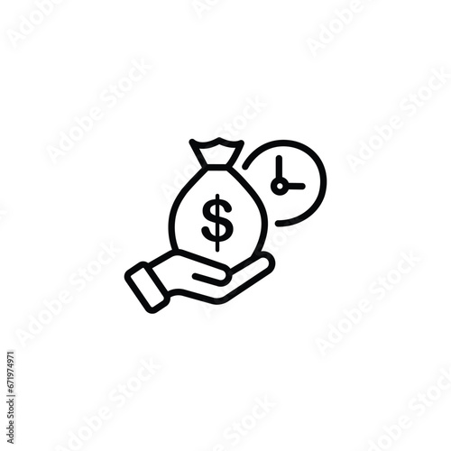 easy instant credit, loan payment, fast money icon, finance thin line symbol for web and mobile on white background - editable stroke vector illustration eps 10